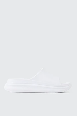 Ardene Thick Sole Slides in White | Size