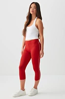 Ardene Contrast Stripe Capri Leggings in | Size | Polyester/Elastane | Eco-Conscious