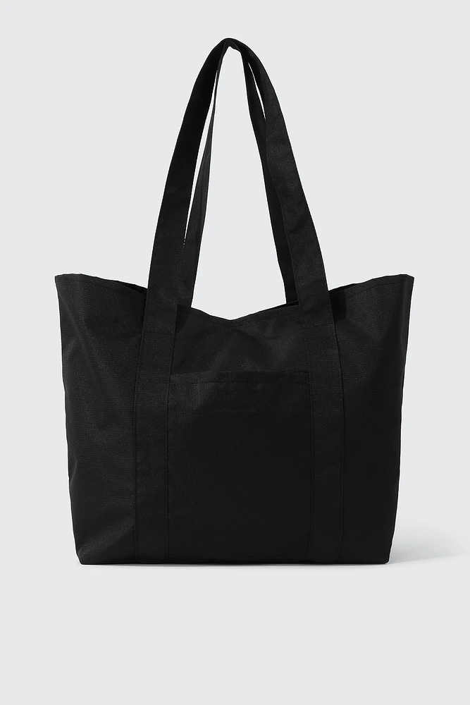 Ardene Large Canvas Tote Bag in Black | 100% Recycled Polyester | Eco-Conscious