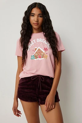 Ardene Plush PJ Boxers in | Size | 100% Recycled Polyester | Eco-Conscious