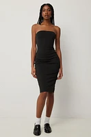 Ardene Midi Strapless Dress in Black | Size 2XS | Polyester/Spandex