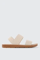 Ardene Elastic Strap Flat Sandals in Beige | Size