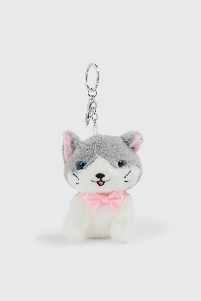 Ardene Plushie Dog Charm in Grey
