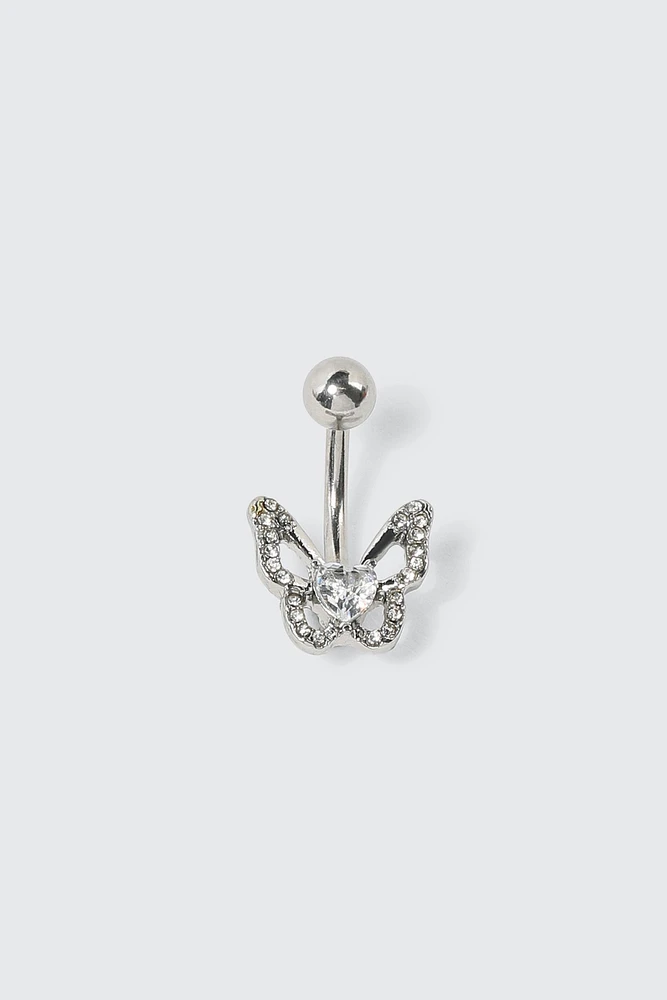 Ardene Butterfly Navel Piercing in Silver