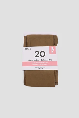Ardene Sheer Tights in Brown | Size Large | Nylon/Spandex