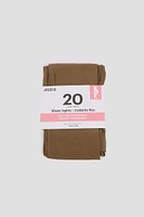 Ardene Sheer Tights in Brown | Size Large | Nylon/Spandex