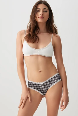 Ardene Everyday Lace Trim Cheeky Panty Panty in | Size | Polyester/Spandex | Microfiber
