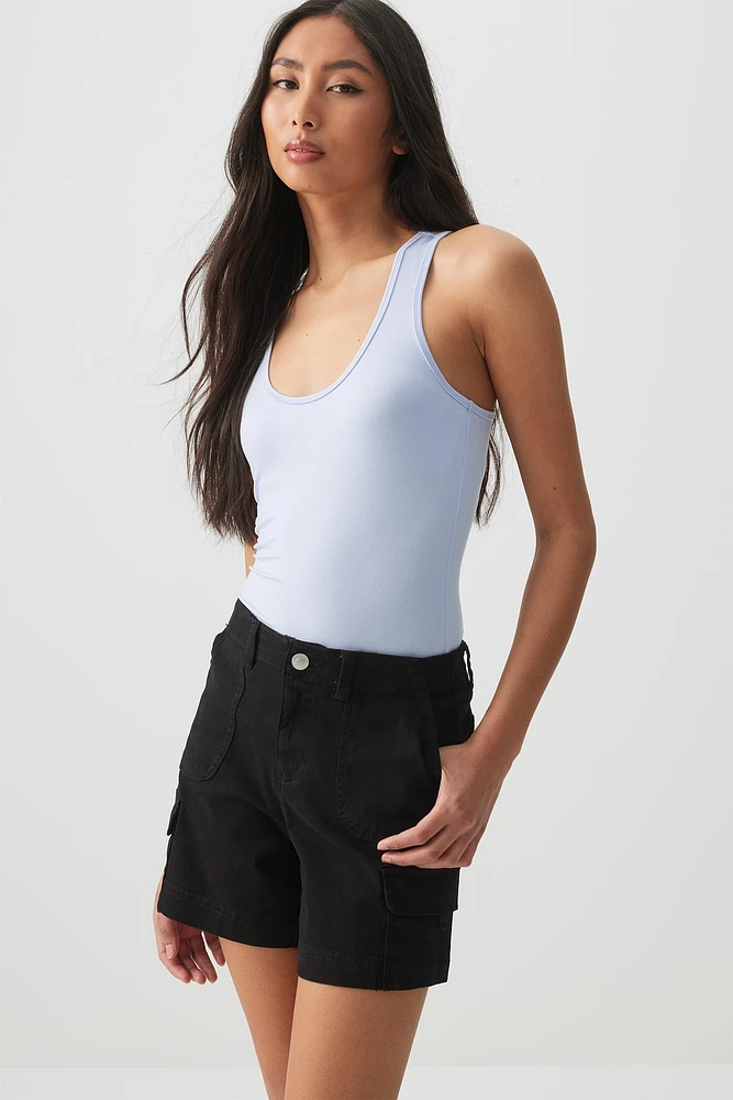 Ardene Effortless Basic Scoop Tank in Light | Size | Polyester/Elastane | Eco-Conscious