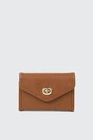 Ardene Envelope Wallet in Cognac | Faux Leather/Polyester