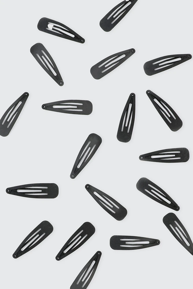 Ardene 20-Pack Hair Snap Clips in Black