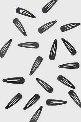 Ardene 20-Pack Hair Snap Clips in Black