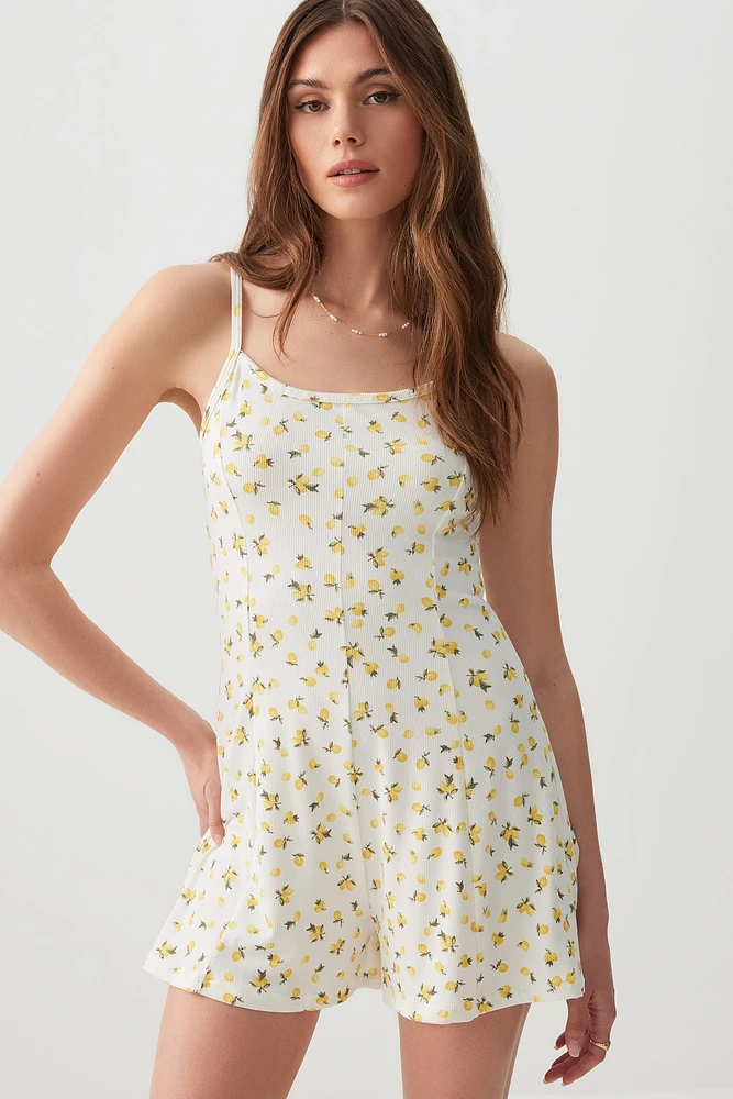Ardene Basic Flowy Romper in White | Size | Polyester/Elastane | Eco-Conscious