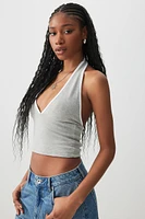 Ardene Contrast Trim Halter Tank Top in | Size | Cotton/Elastane