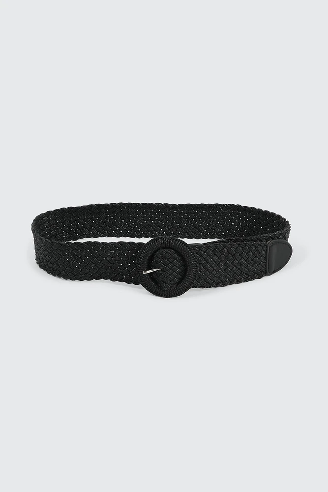 Ardene Braided Belt in Black | Size Small | Polyester