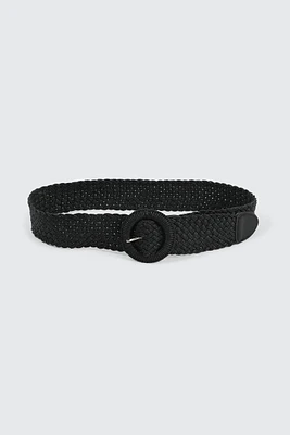 Ardene Braided Belt in Black | Size Small | Polyester