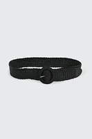 Ardene Braided Belt in Black | Size Small | Polyester