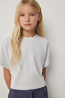 Ardene Kids Dolman T-Shirt in Light Grey | Size Small | 100% Cotton
