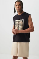Ardene Man Graphic Muscle Tank Top For Men in Black | Size | Cotton/Elastane