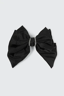 Ardene Rhinestone Hair Bow in Black