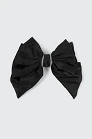 Ardene Rhinestone Hair Bow in Black