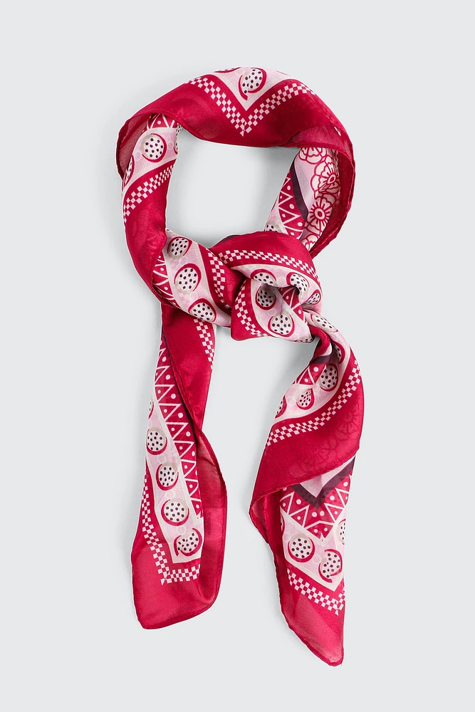 Ardene Geometric Lightweight Scarf in Pink | Polyester