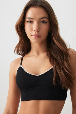 Ardene Seamless Bralette with Bow Details in | Size | Nylon/Elastane