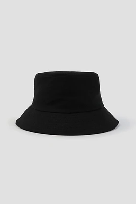 Ardene Solid Bucket Hat in Black | 100% Cotton
