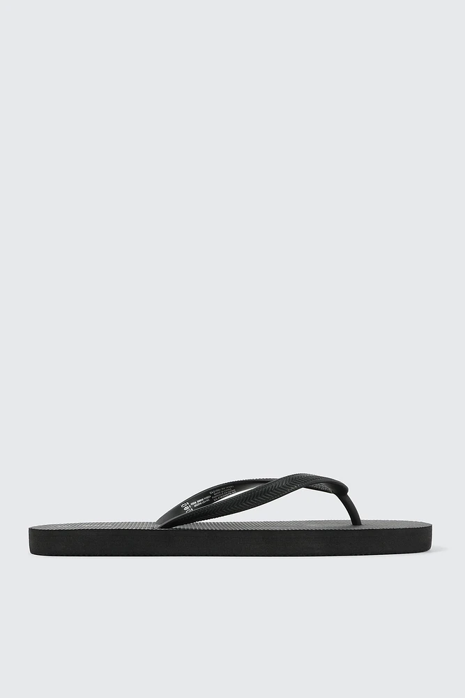 Ardene Solid Flip-Flops Sandals in Black | Size | Eco-Conscious