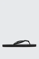 Ardene Solid Flip-Flops Sandals in Black | Size | Eco-Conscious