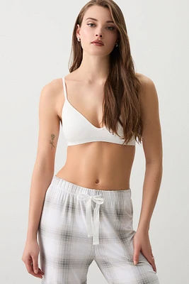 Ardene Seamless Triangle Bralette in White | Size | Nylon/Elastane