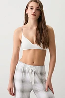 Ardene Seamless Triangle Bralette in White | Size | Nylon/Elastane