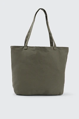 Ardene Canvas Tote Bag in Khaki | Cotton | Eco-Conscious | 100% Recycled