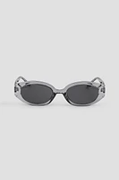Ardene Grey Slim Rectangular Sunglasses