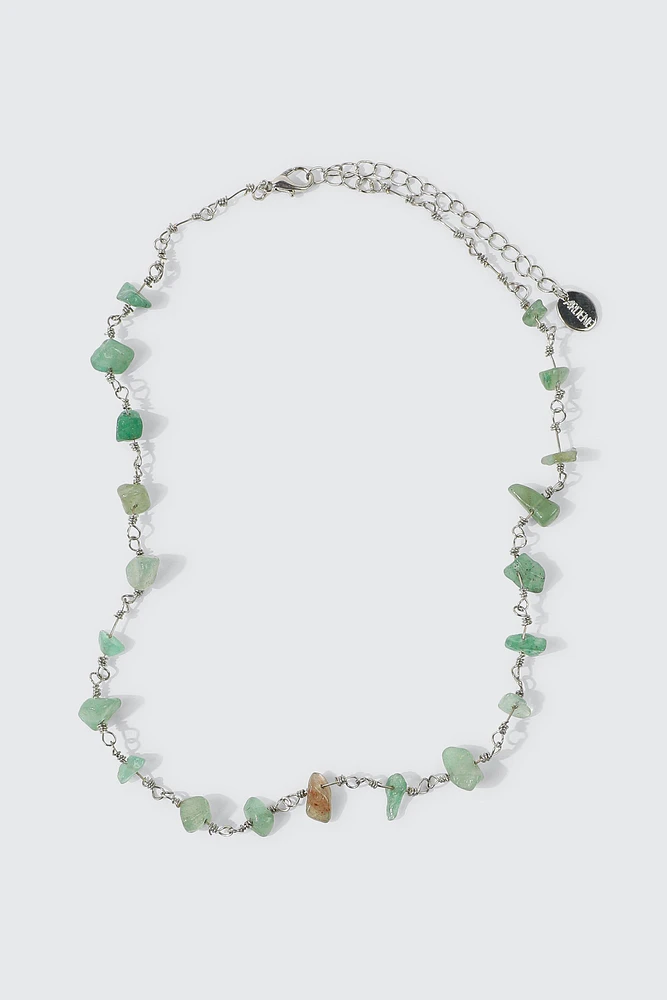Ardene Necklace with Semi-Precious Stones in Sage