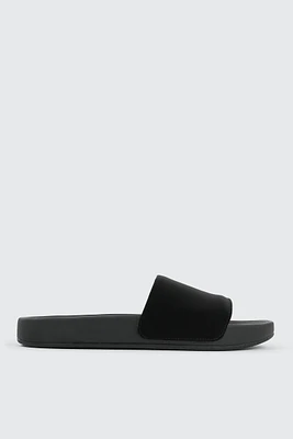 Ardene Solid Slides in Black | Size
