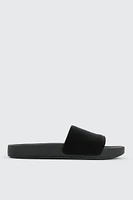 Ardene Solid Slides in Black | Size
