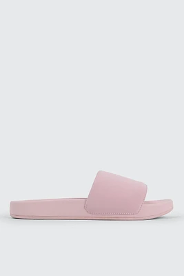 Ardene Solid Slides in Light Pink | Size