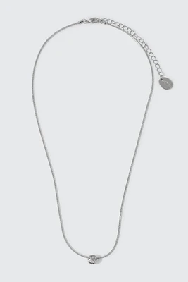 Ardene 14K White Gold Plated Necklace with Pendant in Silver
