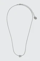 Ardene 14K White Gold Plated Necklace with Pendant in Silver