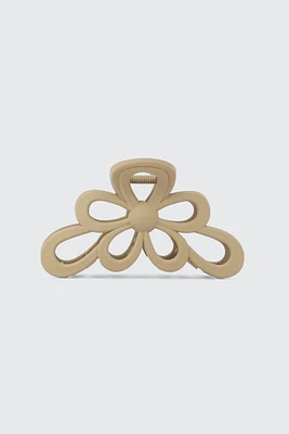 Ardene Daisy Cutout Hair Claw in Beige