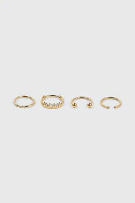 Ardene 4-Pack 14K Gold Plated Cartilage Hoops
