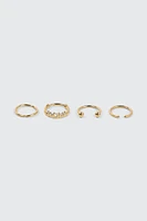 Ardene 4-Pack 14K Gold Plated Cartilage Hoops