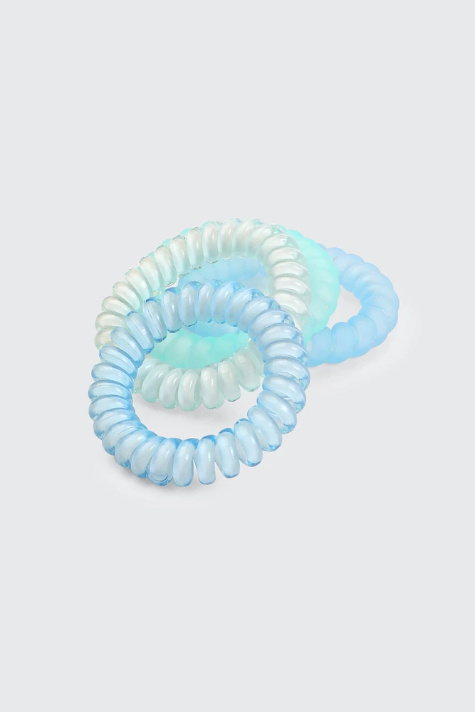 Ardene 4-Pack Coiled Hair Ties in Light