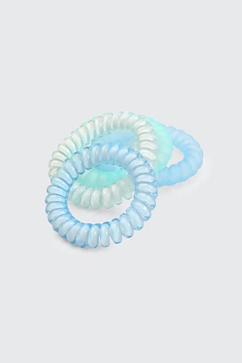 Ardene 4-Pack Coiled Hair Ties in Light