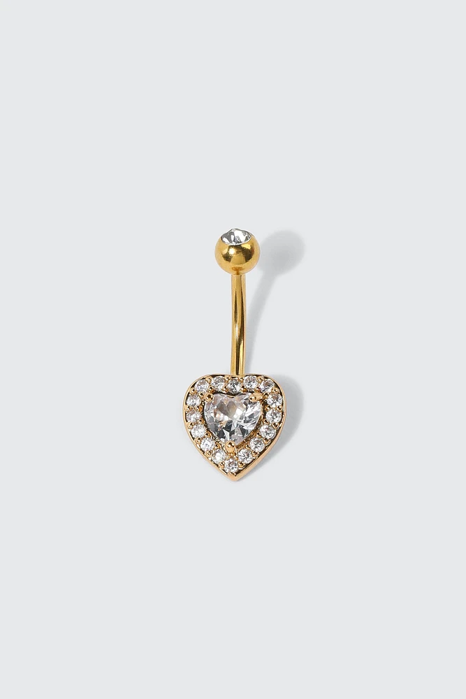 Ardene 14K Gold Plated Heart Navel Piercing