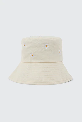 Ardene Daisy Bucket Hat in Beige | Cotton