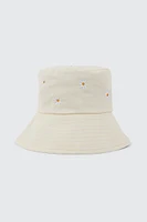 Ardene Daisy Bucket Hat in Beige | Cotton