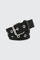 Ardene Canvas Eyelet Belt in | Size | Polyester