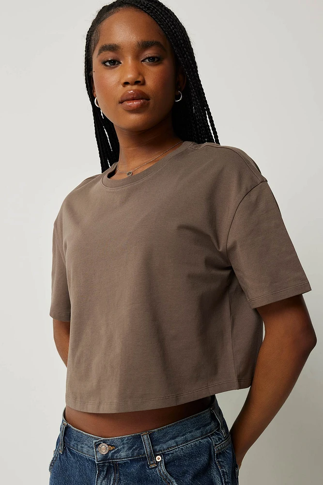 Ardene Basic Organic Cotton Boxy T-Shirt in | Size | Cotton/Elastane | Eco-Conscious
