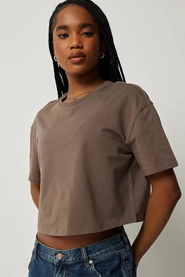 Ardene Basic Organic Cotton Boxy T-Shirt in | Size | Cotton/Elastane | Eco-Conscious